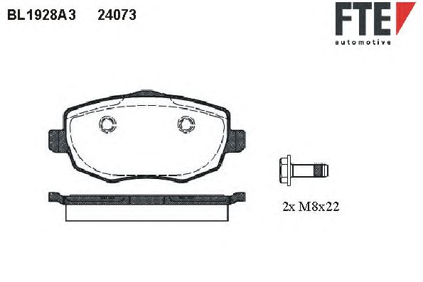 Комплект тормозных колодок, дисковый тормоз BL1928A3