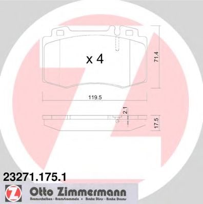 Bremsbelagsatz, Scheibenbremse 23271.175.1