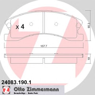 Комплект тормозных колодок, дисковый тормоз 24083.190.1