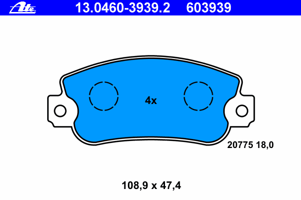 Kit de plaquettes de frein, frein à disque 13.0460-3939.2