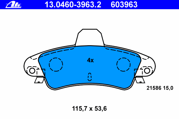 Комплект тормозных колодок, дисковый тормоз 13.0460-3963.2