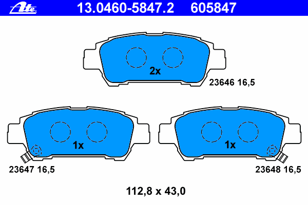 Комплект тормозных колодок, дисковый тормоз 13.0460-5847.2
