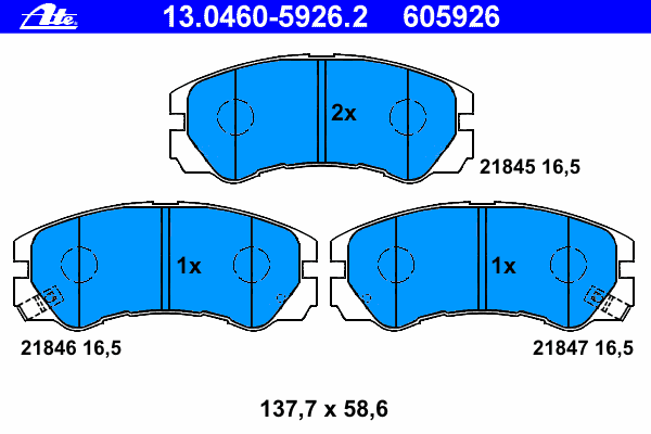 Kit de plaquettes de frein, frein à disque 13.0460-5926.2