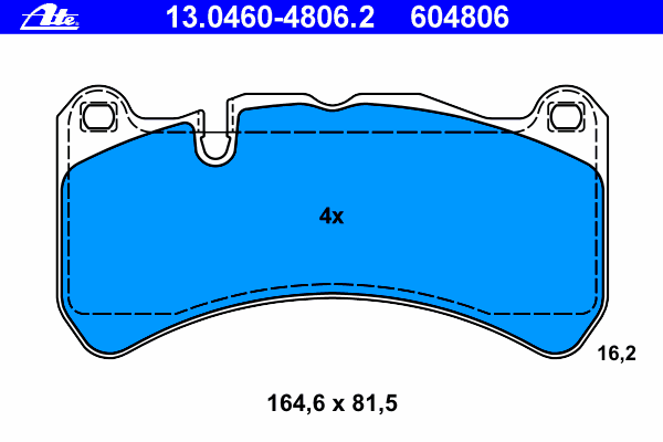 Комплект тормозных колодок, дисковый тормоз 13.0460-4806.2
