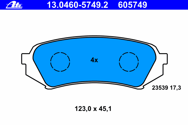 Комплект тормозных колодок, дисковый тормоз 13.0460-5749.2