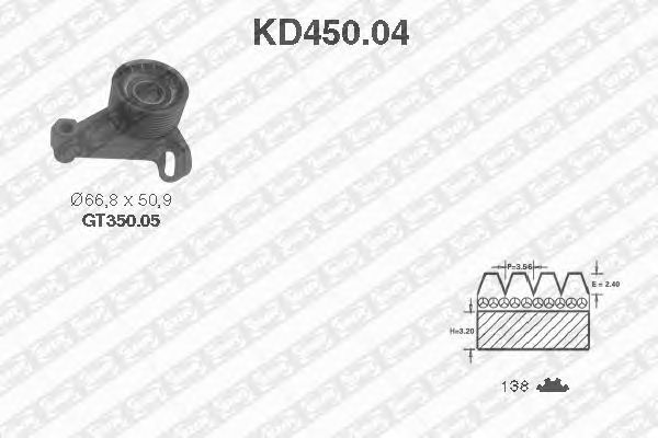 Комплект ремня ГРМ KD450.04