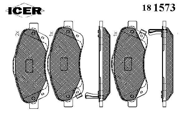 Комплект тормозных колодок, дисковый тормоз 181573