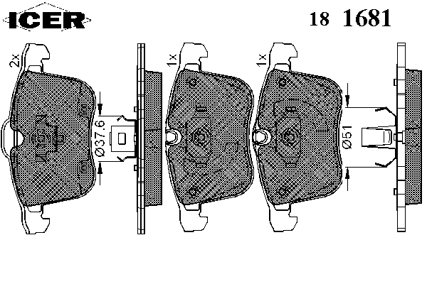 Комплект тормозных колодок, дисковый тормоз 181681