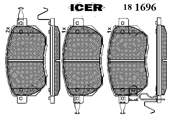 Комплект тормозных колодок, дисковый тормоз 181696