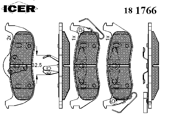 Kit de plaquettes de frein, frein à disque 181766