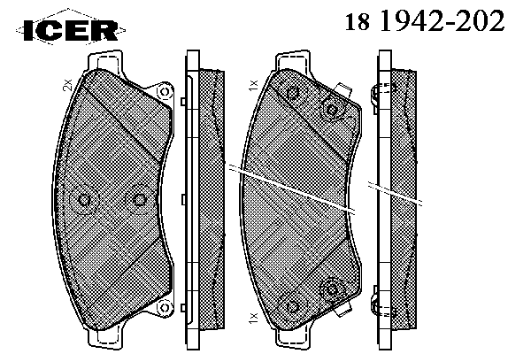 Комплект тормозных колодок, дисковый тормоз 181942-202