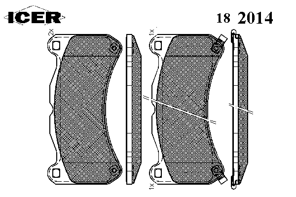 Комплект тормозных колодок, дисковый тормоз 182014
