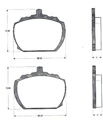 Комплект тормозных колодок, дисковый тормоз BLF170