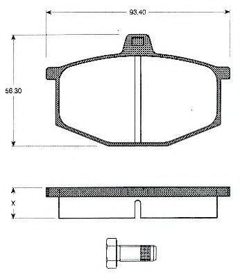 Комплект тормозных колодок, дисковый тормоз BLF199