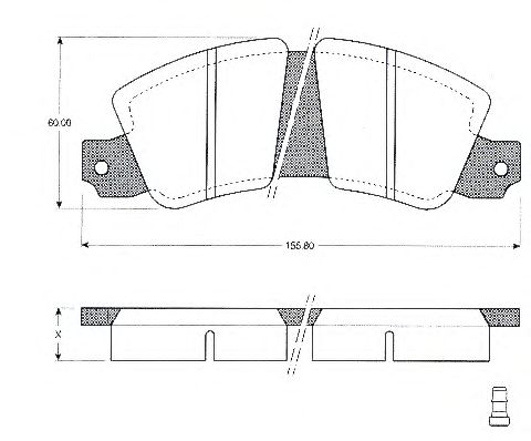 Комплект тормозных колодок, дисковый тормоз BLF207