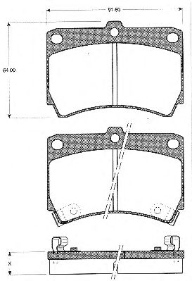 Комплект тормозных колодок, дисковый тормоз BLF567