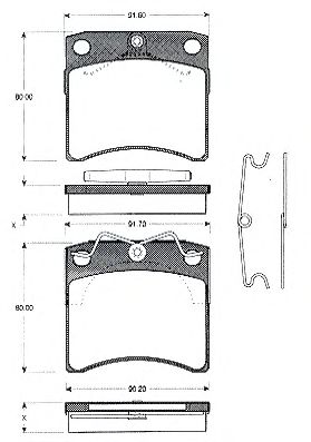Комплект тормозных колодок, дисковый тормоз BLF702