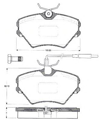 Комплект тормозных колодок, дисковый тормоз BLF818