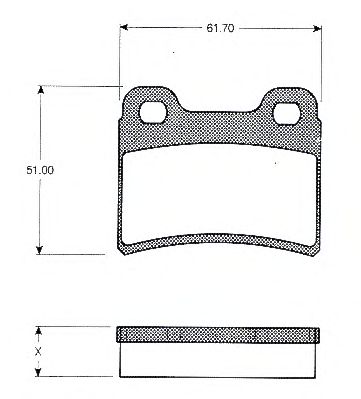 Комплект тормозных колодок, дисковый тормоз BLF833