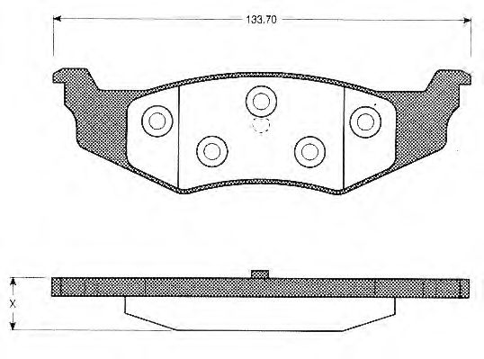 Комплект тормозных колодок, дисковый тормоз BLF1035