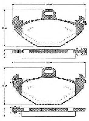 Комплект тормозных колодок, дисковый тормоз BLF1088