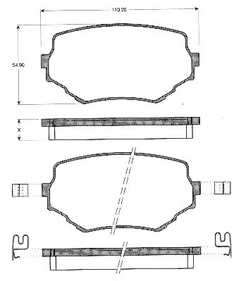 Комплект тормозных колодок, дисковый тормоз BLF063