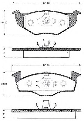 Комплект тормозных колодок, дисковый тормоз BLF073