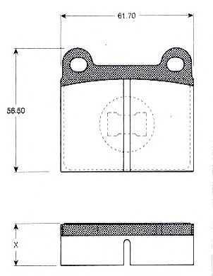 Комплект тормозных колодок, дисковый тормоз BLF136