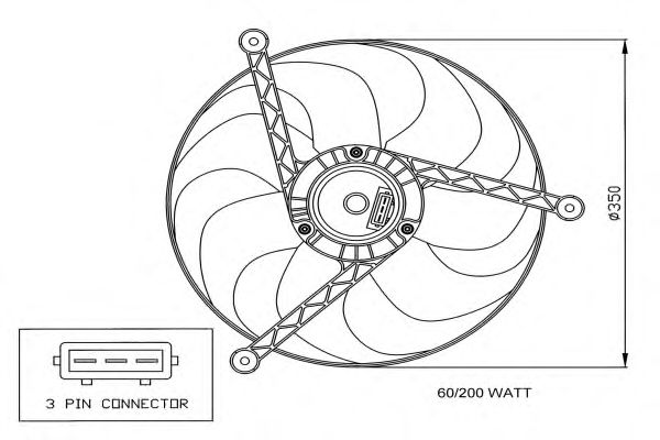 Ventilador, refrigeração do motor 47057
