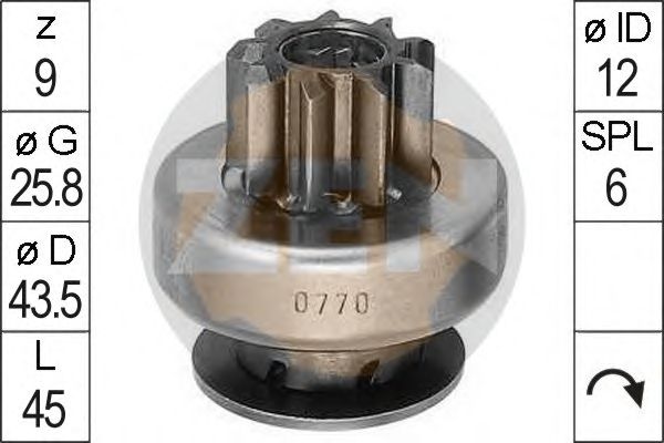 Freewheel Gear, starter ZN0770