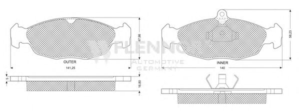 Комплект тормозных колодок, дисковый тормоз FB210148
