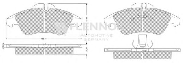 Комплект тормозных колодок, дисковый тормоз FB210194