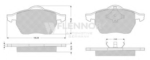 Комплект тормозных колодок, дисковый тормоз FB210217