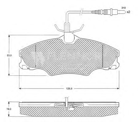 Комплект тормозных колодок, дисковый тормоз FB210275