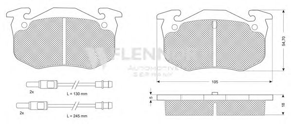 Комплект тормозных колодок, дисковый тормоз FB210310