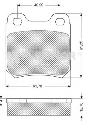 Комплект тормозных колодок, дисковый тормоз FB211124