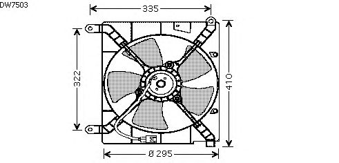 Вентилятор, охлаждение двигателя DW7503