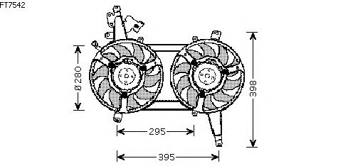 Ventilador, refrigeración del motor FT7542