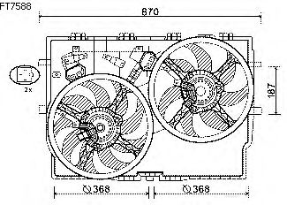 Вентилятор, охлаждение двигателя FT7588