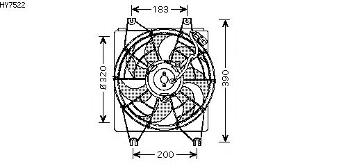 Вентилятор, охлаждение двигателя HY7522