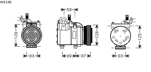 Compresor, aire acondicionado HYK198