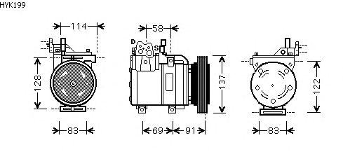 Compressor, airconditioning HYK199