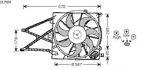 Ventilador, refrigeración del motor OL7509