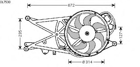 Ventilateur, refroidissement du moteur OL7530