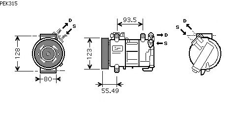Compressor, ar condicionado PEK315