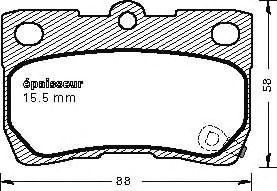 Комплект тормозных колодок, дисковый тормоз 934