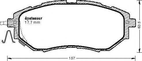 Комплект тормозных колодок, дисковый тормоз 956