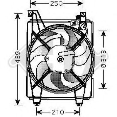Ventilador, condensador del aire acondicionado 6843001
