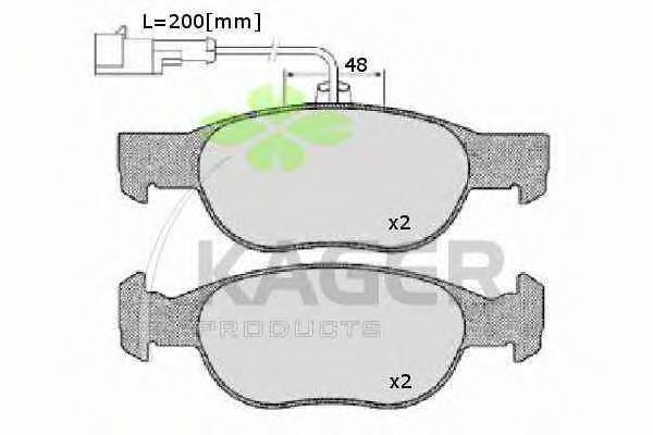 Комплект тормозных колодок, дисковый тормоз 35-0015