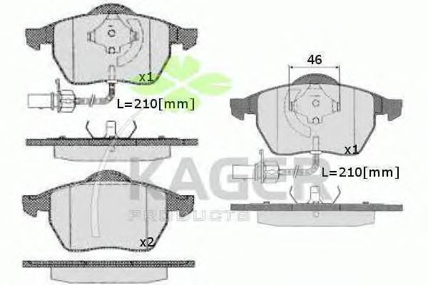 Комплект тормозных колодок, дисковый тормоз 35-0214